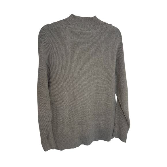 Banana Republic Gray Mock Neck Sweater Ribbed Knit Pullover Women’s Medium - Picture 4 of 4